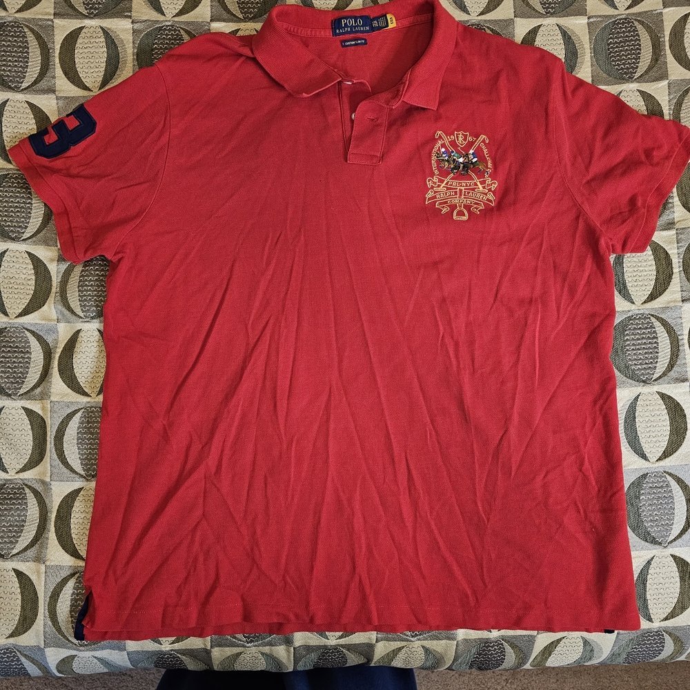 Polo by Ralph Lauren Red Custom Slim Fit Poli Shirt